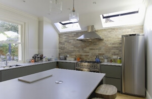 Opening pitched skylights over kitchen