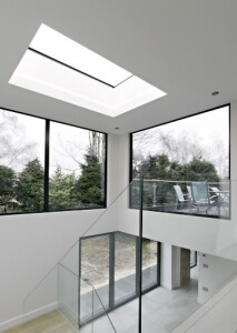 Flat rooflight over stairwell