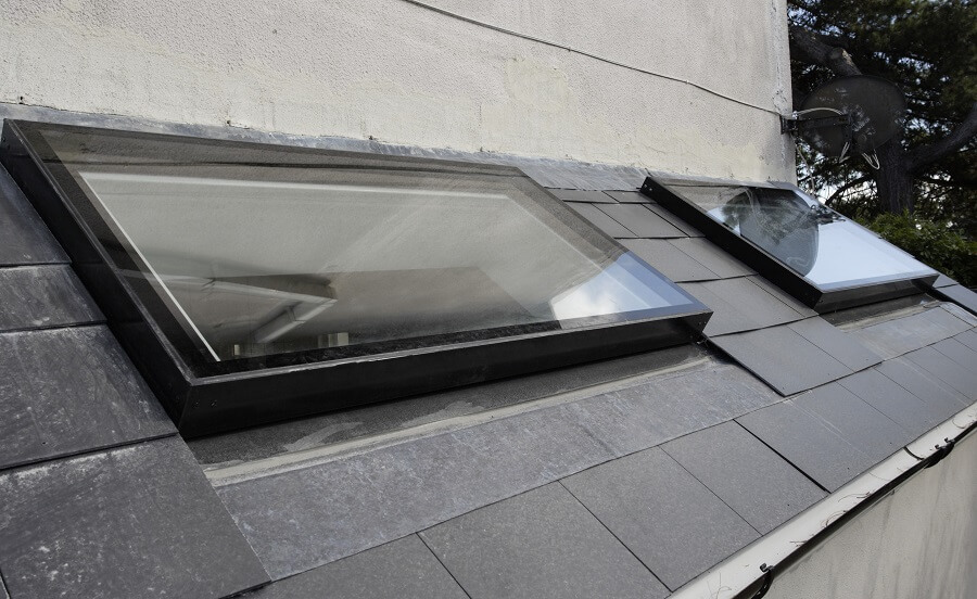 Pitched rooflight on tiled roof