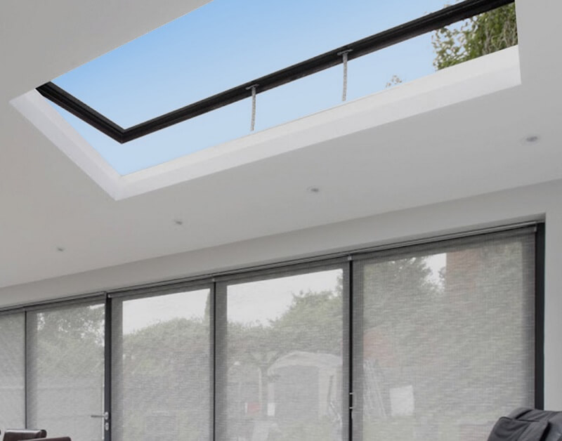 opening rooflight in living room