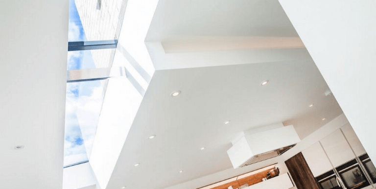 Large modular rooflight in kitchen