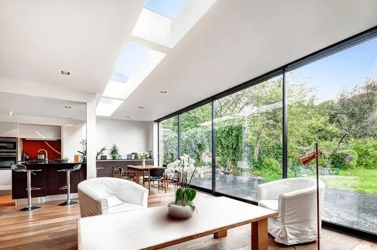 Rooflights over modern living space