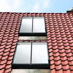 2 luxlite skylight windows on a pitched roof