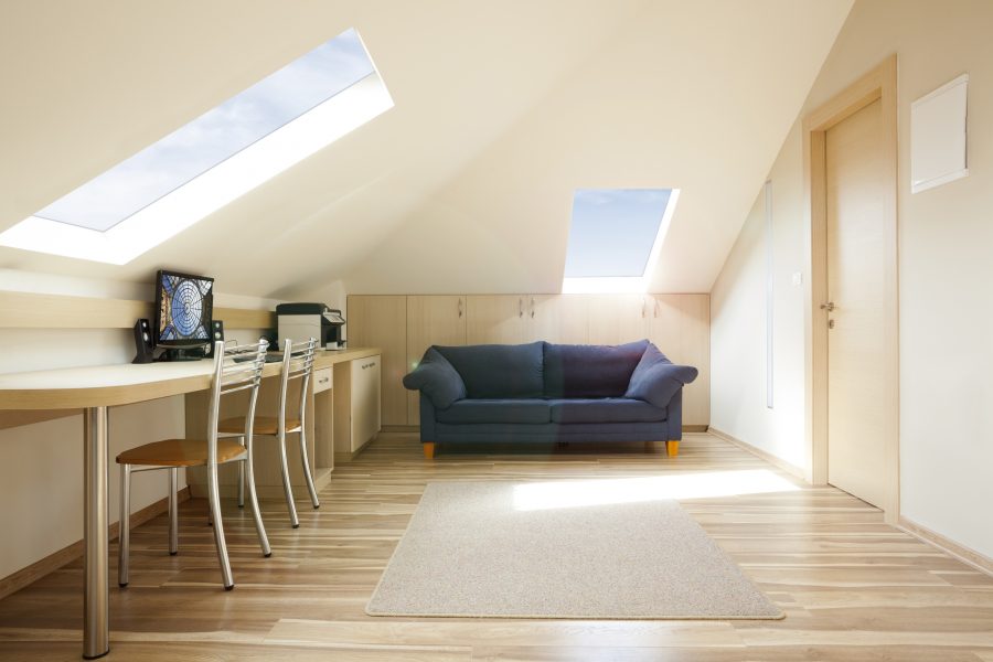 Pitched rooflights in home office