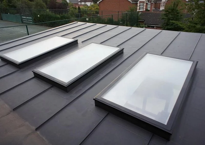 3 fixed flat roof windows