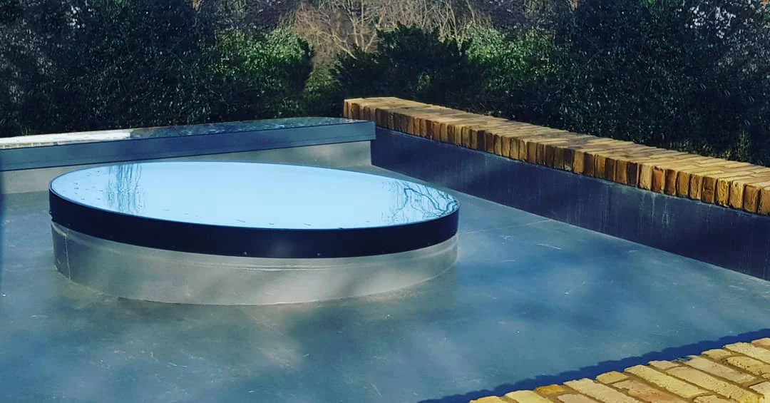 Round rooflight installed on roof