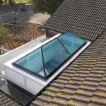 Blue tinted roof lantern installed on roof