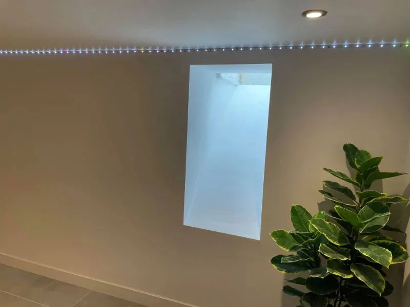 LED lights above window