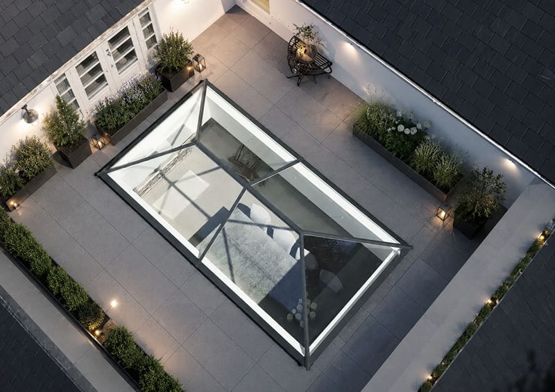 Slimline Roof Lantern from above