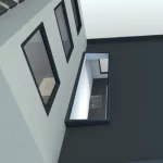 CGI image of house with abutment rooflight