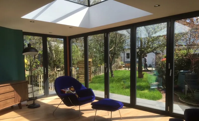 Pyramid roof lantern in summer house