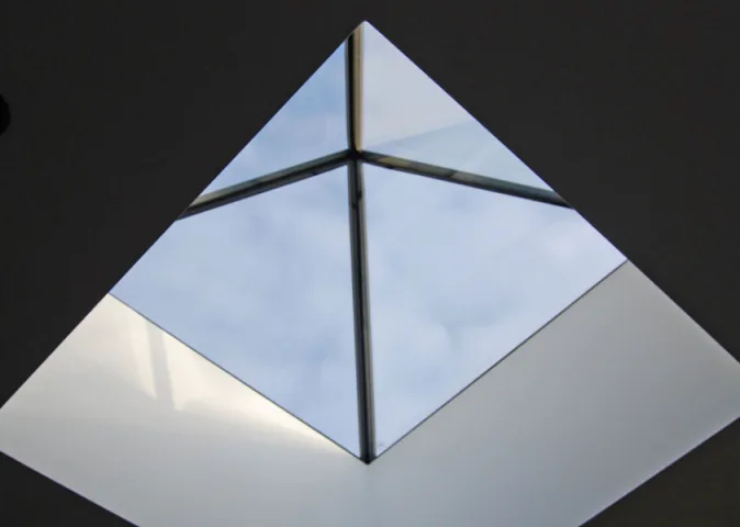 Looking up through pyramid roof lantern