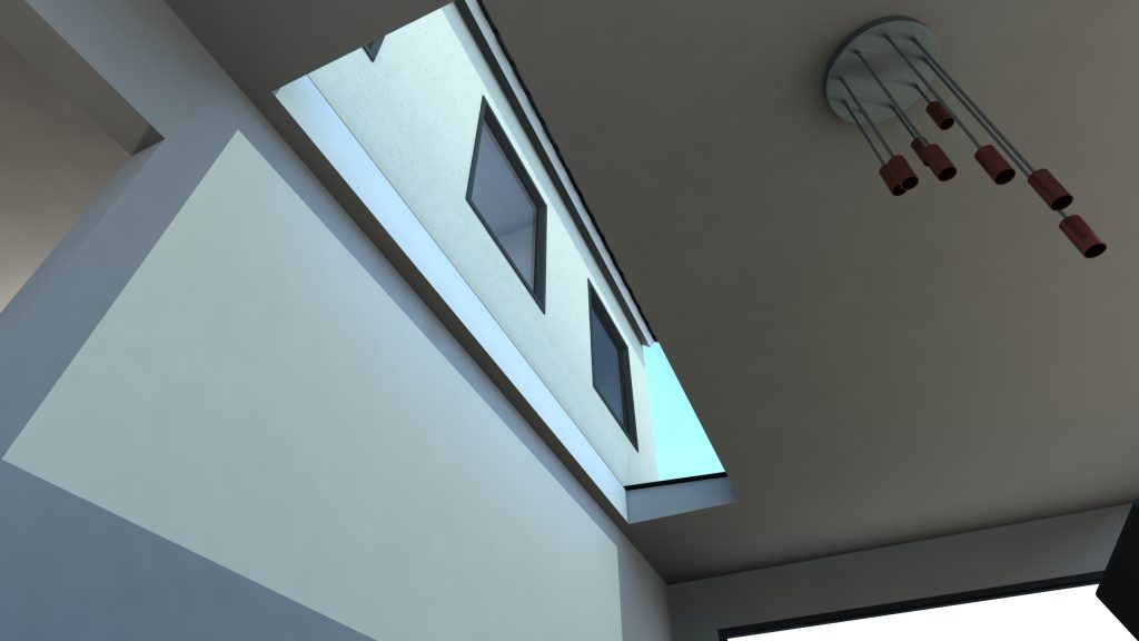 CGI image looking up through abutment roof window
