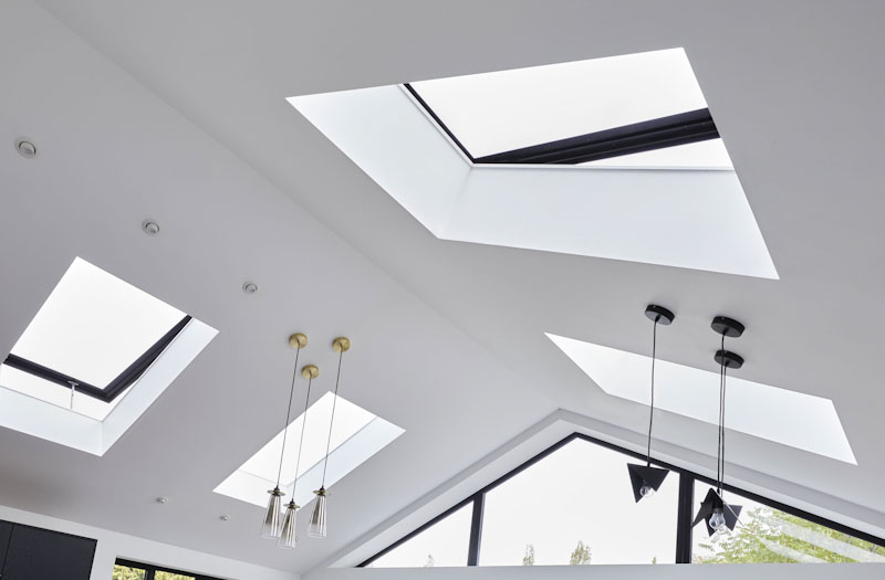 Four pitched rooflights in spacious roof