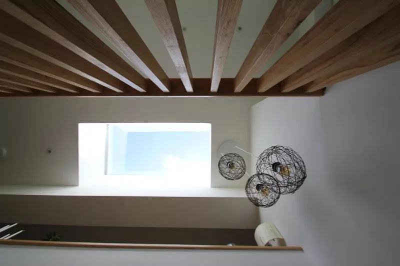Looking up through roof window