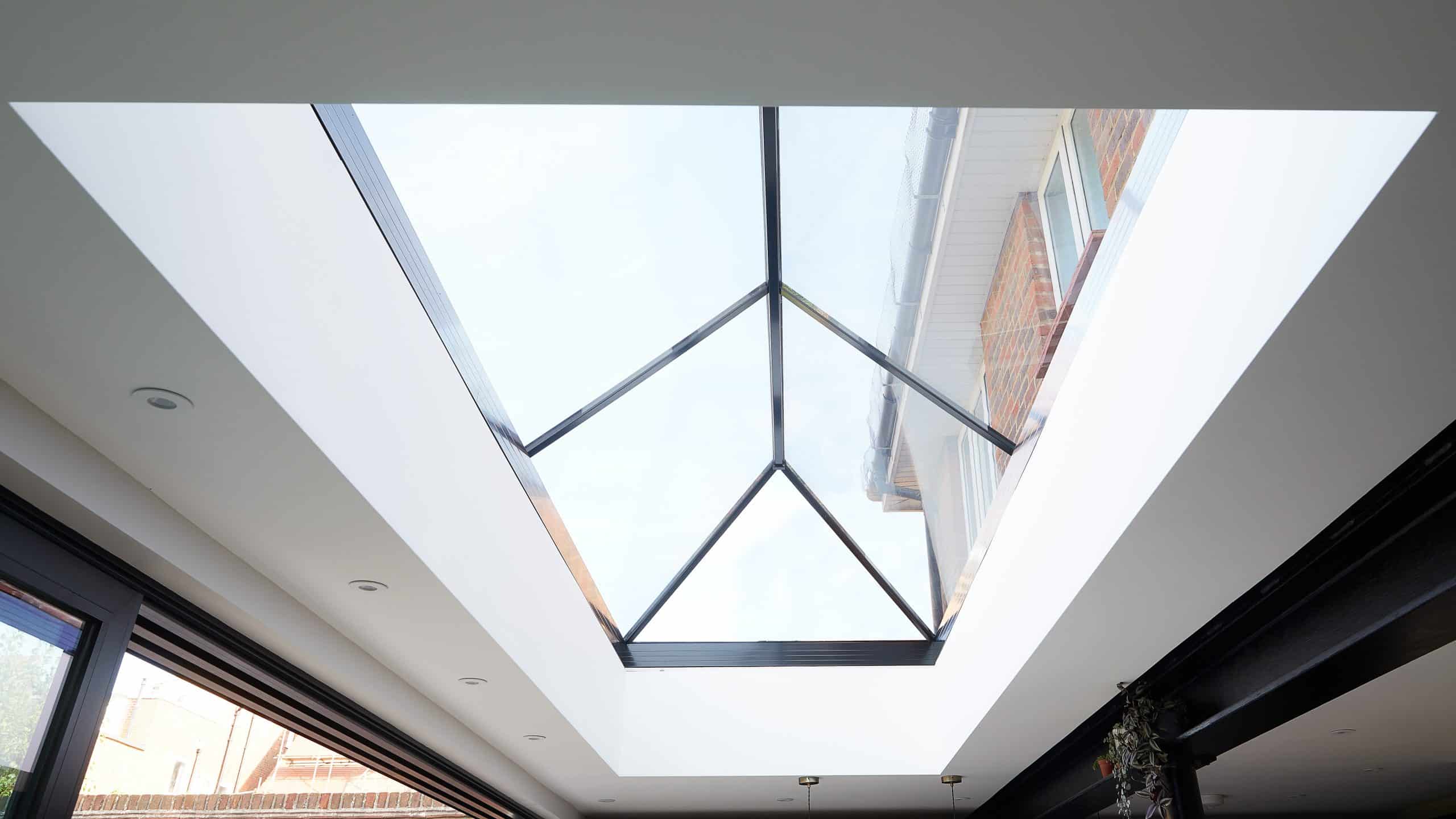 Looking up through slimline roof lantern