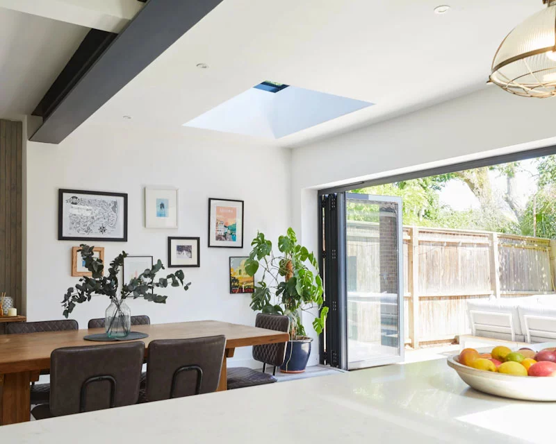 Flat rooflight above dining area
