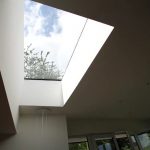 Looking up through fixed flat rooflight