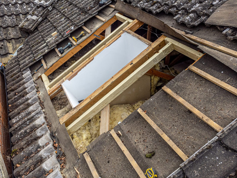 Open roof rafters