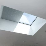 Blinds installed under flat rooflight