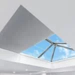 Blinds installed under roof lantern