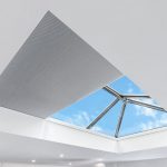 Blinds installed under roof lantern