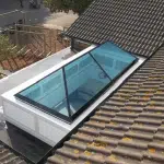 Slimline roof lantern with blue tint