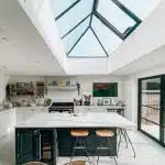 Slimline roof lantern above kitchen