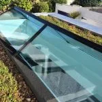 Slimline roof lantern on pebbled roof