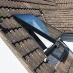 Hinged luxlite on tiled roof