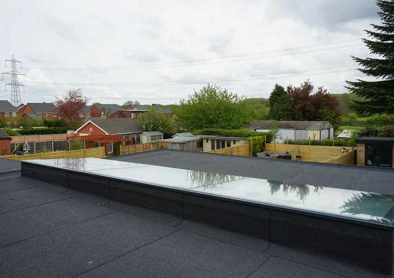 Modular rooflight on flat roof