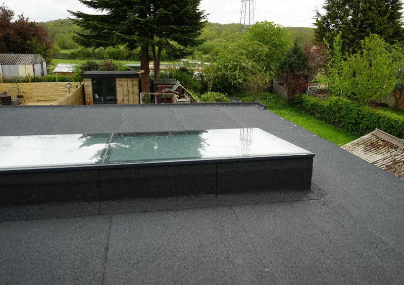 Modular rooflight installed on flat roof