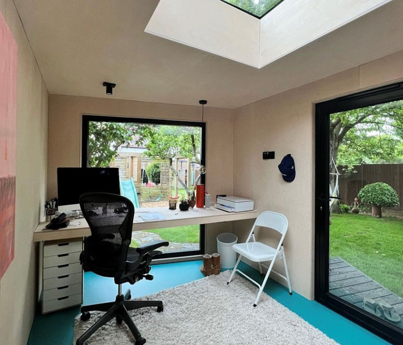 Rooflight above garden office