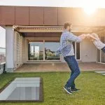 Walk on rooflight on balcony