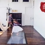 Walk on rooflight in modern lounge