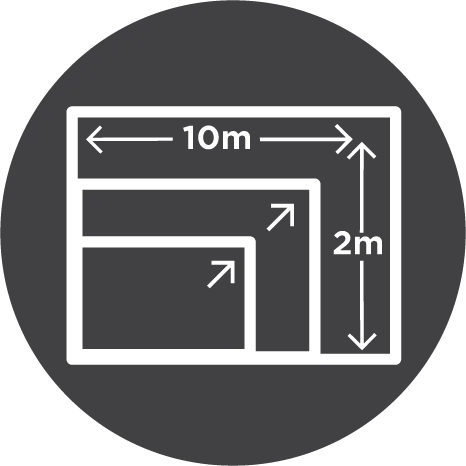 10 by 2 metres icon