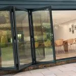Bifold doors open