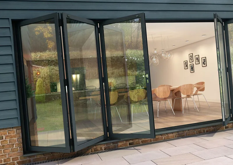 Bifold doors open