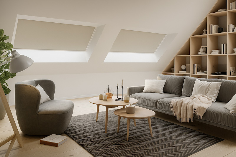Luxlite LP rooflight with blinds