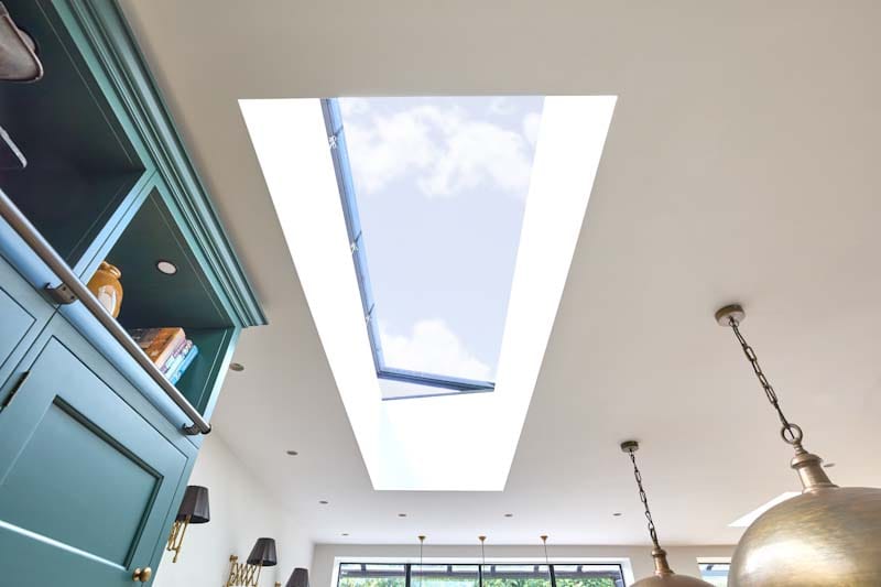 Teddington Case Study - Flat Hinged Opener from below