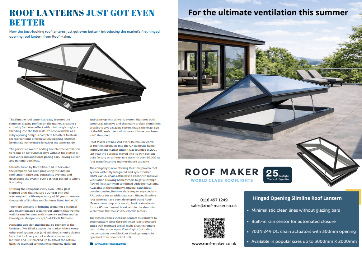 Hinged Slimline in Architecture Magazine